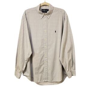 Ralph Lauren Vintage Yarmouth Long Sleeve Check Classic Oxford Shirt Size 17
